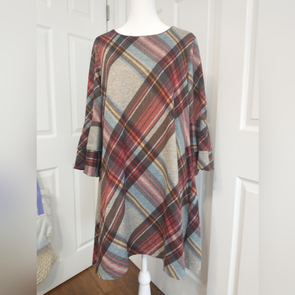 Fall Colors Plaid Dress Sz 14